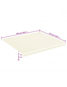 Tessuto di Ricambio per Tenda da Sole Crema 4x3,5 m