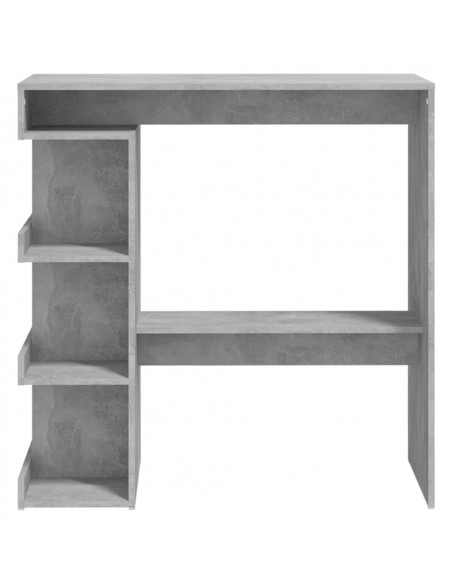 Tavolo Bar con Ripiani Grigio Cemento 100x50x101,5cm Truciolato