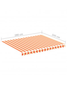 Tessuto di Ricambio per Tenda da Sole Giallo e Arancio 3x2,5 m