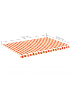 Tessuto di Ricambio per Tenda da Sole Giallo e Arancio 4,5x3 m