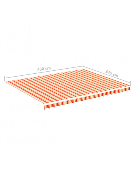 Tessuto di Ricambio per Tenda da Sole Giallo e Arancio 4,5x3,5m