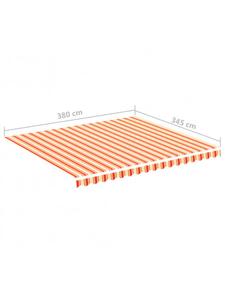 Tessuto di Ricambio per Tenda da Sole Giallo e Arancio 4x3,5 m