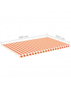 Tessuto di Ricambio per Tenda da Sole Giallo e Arancio 5x3 m
