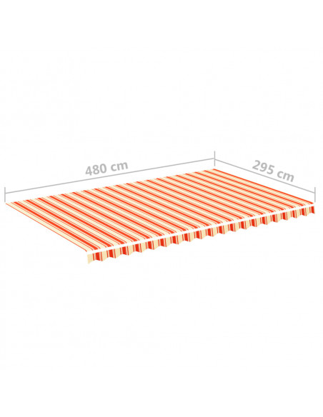 Tessuto di Ricambio per Tenda da Sole Giallo e Arancio 5x3 m