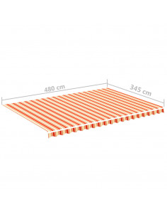 Tessuto di Ricambio per Tenda da Sole Giallo e Arancio 5x3,5 m