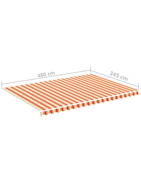 Tessuto di Ricambio per Tenda da Sole Giallo e Arancio 5x3,5 m