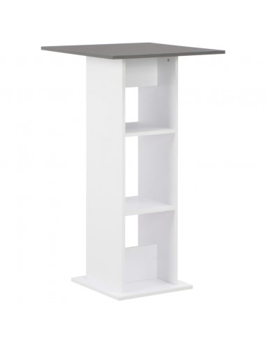 Tavolo da Bar Bianco e Grigio Antracite 60x60x110 cm