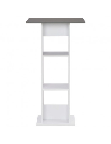Tavolo da Bar Bianco e Grigio Antracite 60x60x110 cm