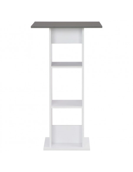 Tavolo da Bar Bianco e Grigio Antracite 60x60x110 cm