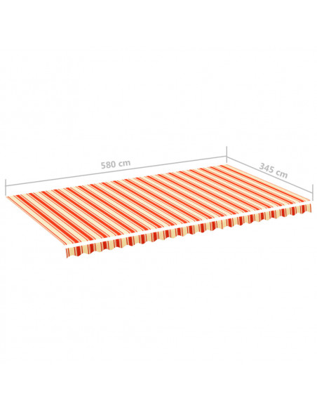 Tessuto di Ricambio per Tenda da Sole Giallo e Arancio 6x3,5 m