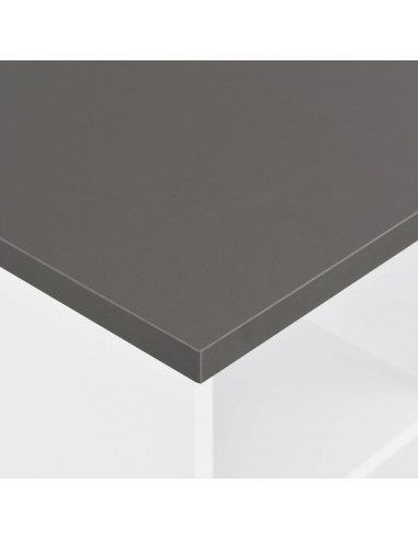 Tavolo da Bar Bianco e Grigio Antracite 60x60x110 cm