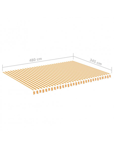 Tessuto di Ricambio per Tenda da Sole Giallo e Bianco 5x3,5 m