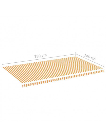 Tessuto di Ricambio per Tenda da Sole Giallo e Bianco 6x3,5 m