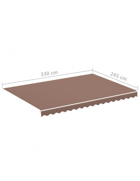 Tessuto di Ricambio per Tenda da Sole Marrone 3,5x2,5 m