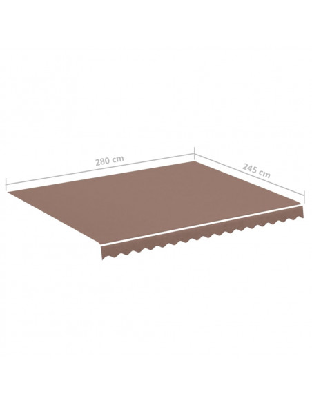 Tessuto di Ricambio per Tenda da Sole Marrone 3x2,5 m