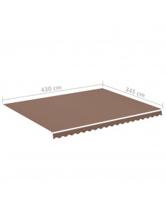 Tessuto di Ricambio per Tenda da Sole Marrone 4,5x3,5 m
