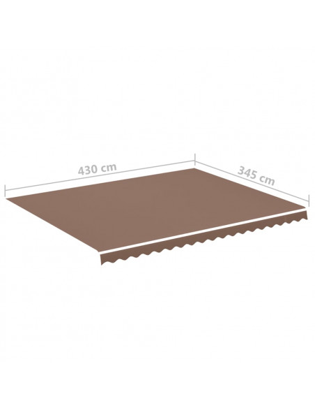 Tessuto di Ricambio per Tenda da Sole Marrone 4,5x3,5 m