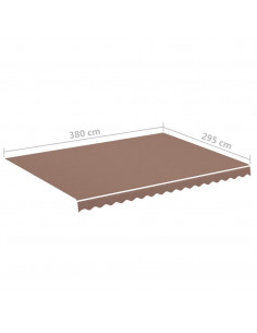 Tessuto di Ricambio per Tenda da Sole Marrone 4x3 m