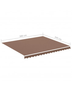 Tessuto di Ricambio per Tenda da Sole Marrone 4x3,5 m