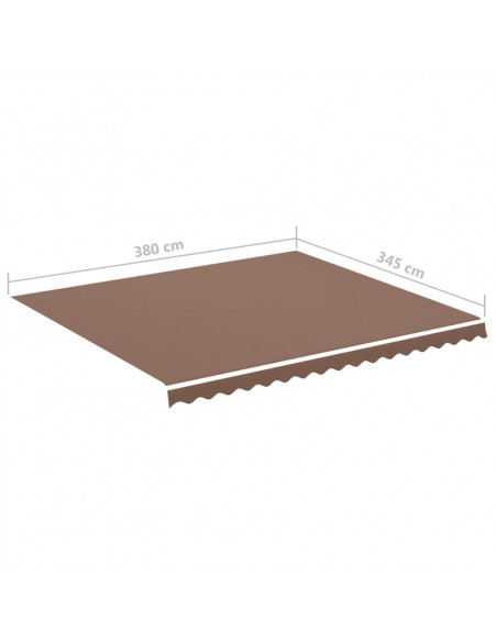 Tessuto di Ricambio per Tenda da Sole Marrone 4x3,5 m
