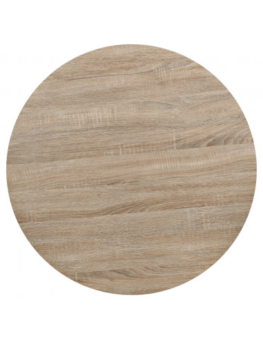 Tavolo Bistrot in MDF e Acciaio Rotondo 80x75 cm Colore Rovere