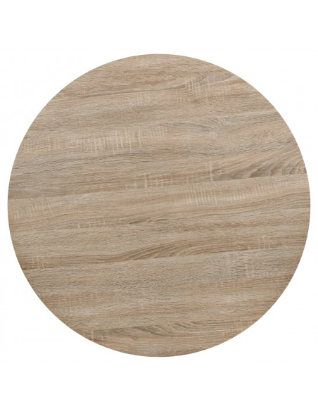 Tavolo Bistrot in MDF e Acciaio Rotondo 80x75 cm Colore Rovere