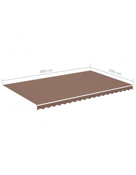 Tessuto di Ricambio per Tenda da Sole Marrone 5x3 m