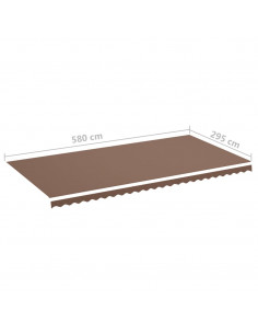 Tessuto di Ricambio per Tenda da Sole Marrone 6x3 m