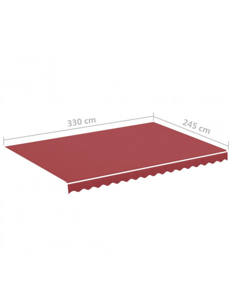 Tessuto di Ricambio per Tenda da Sole Rosso Borgogna 3,5x2,5 m