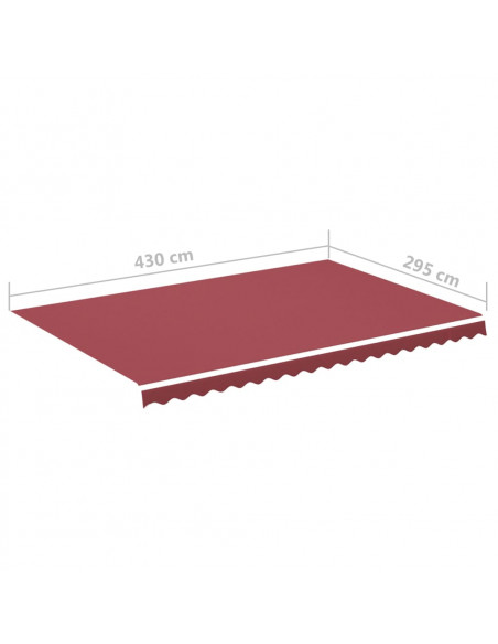 Tessuto di Ricambio per Tenda da Sole Rosso Borgogna 4,5x3 m