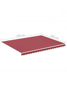 Tessuto di Ricambio per Tenda da Sole Rosso Borgogna 4,5x3,5 m