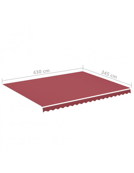 Tessuto di Ricambio per Tenda da Sole Rosso Borgogna 4,5x3,5 m