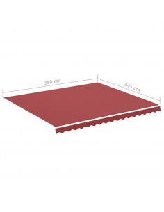 Tessuto di Ricambio per Tenda da Sole Rosso Borgogna 4x3,5 m