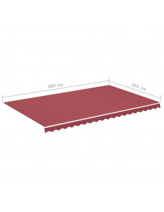 Tessuto di Ricambio per Tenda da Sole Rosso Borgogna 5x3 m