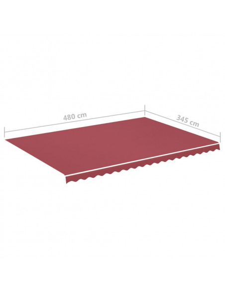 Tessuto di Ricambio per Tenda da Sole Rosso Borgogna 5x3,5 m