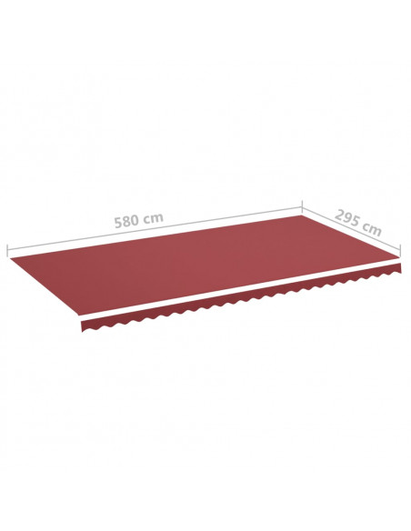 Tessuto di Ricambio per Tenda da Sole Rosso Borgogna 6x3 m