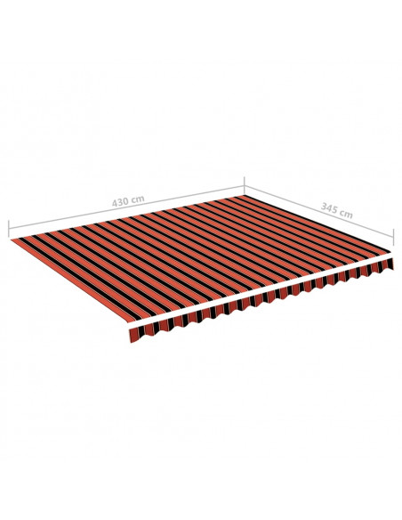 Tessuto di Ricambio Tenda da Sole Arancione e Marrone 4,5x3,5 m