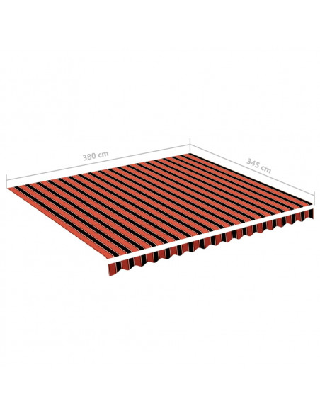 Tessuto di Ricambio Tenda da Sole Arancione e Marrone 4x3,5 m