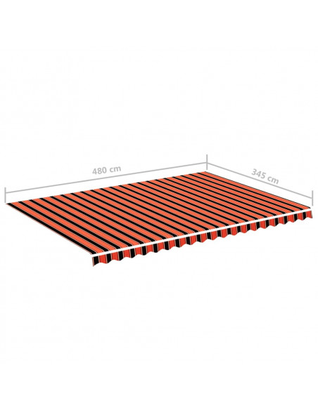 Tessuto di Ricambio Tenda da Sole Arancione e Marrone 5x3,5 m