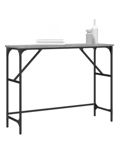 Tavolo Consolle Grigio Sonoma 100x32x75 cm in Legno Multistrato
