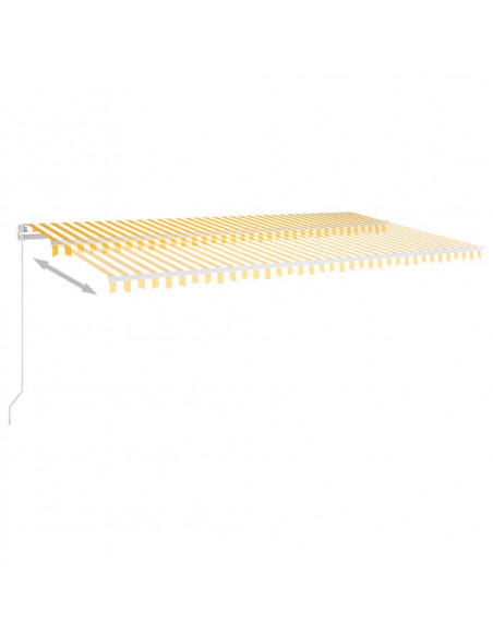 Tenda da Sole Retrattile Manuale LED 600x350 cm Giallo Bianco