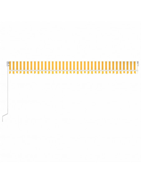 Tenda da Sole Retrattile Manuale LED 600x350 cm Giallo Bianco