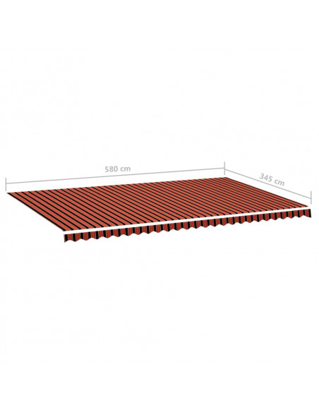 Tessuto Ricambio per Tenda da Sole Arancione e Marrone 6x3,5 m