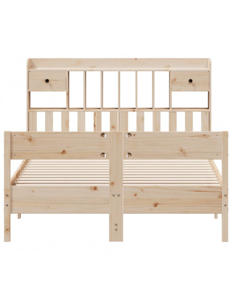 Letto Libreria senza Materasso 160x200 cm in Legno di Pino