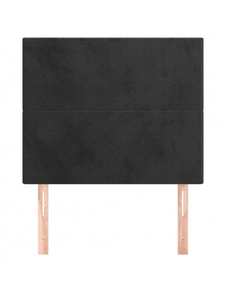Testiere 2 pz Nere 100x5x78/88 cm in Velluto