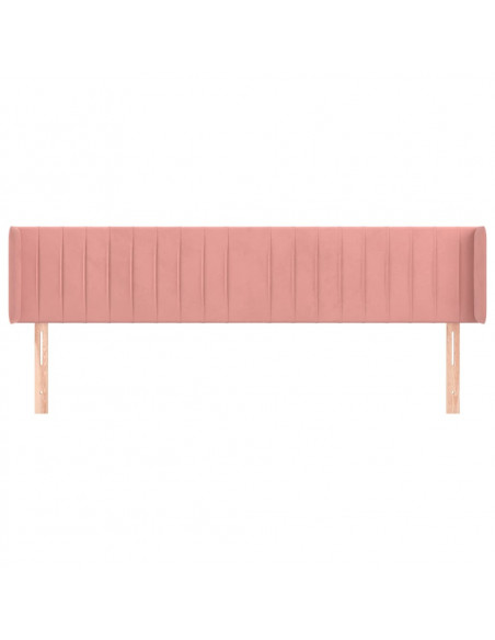 Testiera ad Orecchio Rosa 163x16x78/88 cm in Velluto