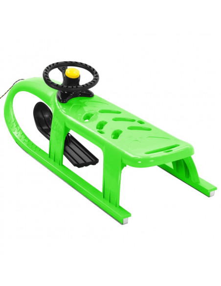 Slittino con Volante Verde 102,5x40x23 cm in Polipropilene