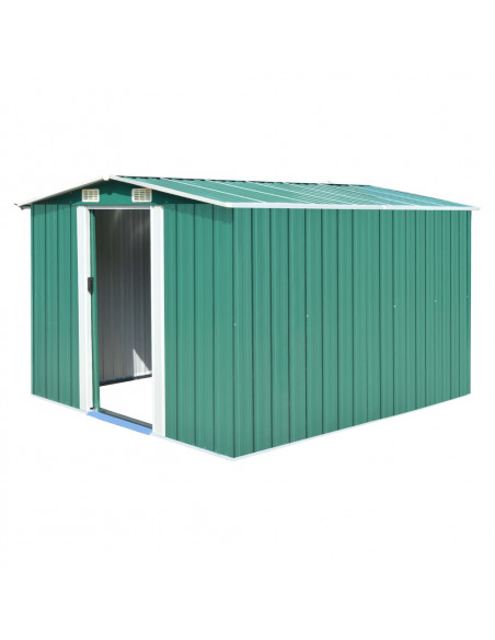 Casetta da Giardino 257x298x178 cm in Metallo Verde
