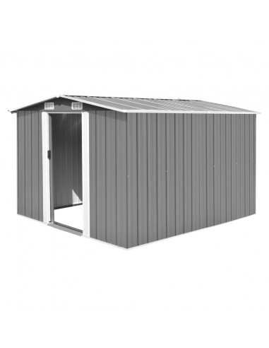 Casetta da Giardino 257x298x178 cm in Metallo Grigio
