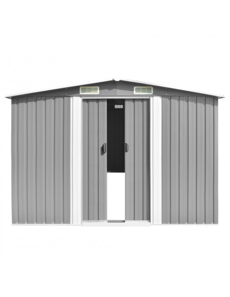 Casetta da Giardino 257x298x178 cm in Metallo Grigio